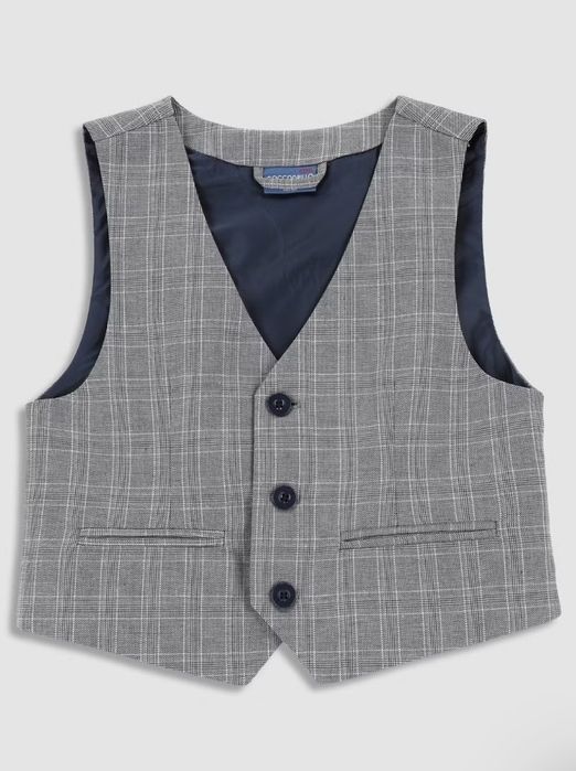 Coccodrillo komplet spodnie + kamizelka eleganckie garniturowe r. 128 komunia