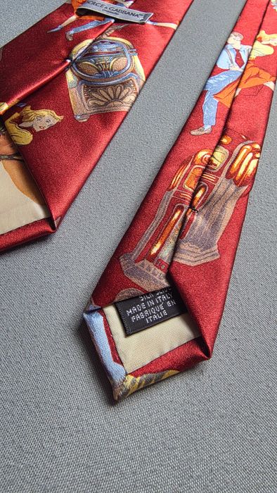 krawat jedwabny DOLCE & GABBANA retro