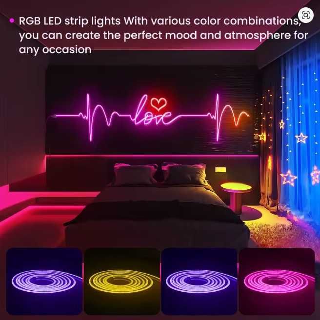 LED Néon Mexllex 30m (2x15m) - RGB, App, Comando, Impermeável - Novo - Envio Gratis