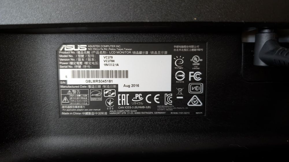 Monitor ASUS VC278H FHD