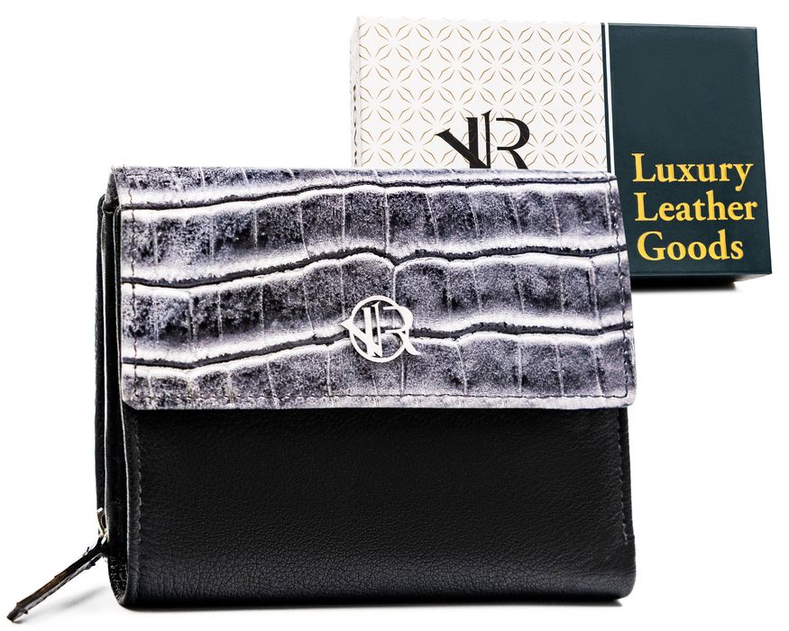 Portfel damski sk. RV-786-SLA-4828 BLACK CROCO-BLA