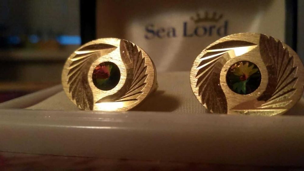 Запонки Sea Lord Англия,брошь с аметистом,Филигрань,Чехия(винтаж).