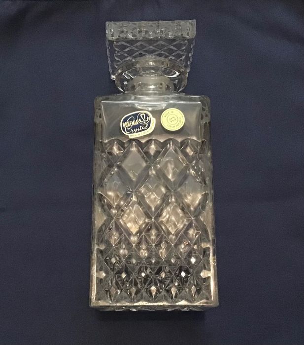 Conjunto Garrafa e copos em cristal Bohemia