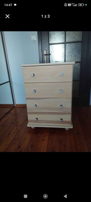 Komoda sosnowa bielona