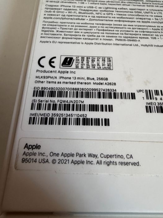 iPhone 13 mini 256gb Blue Bateria 100%