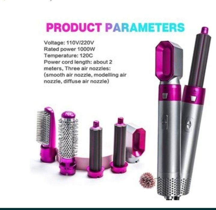 Escova 5 em 1 de ar quente