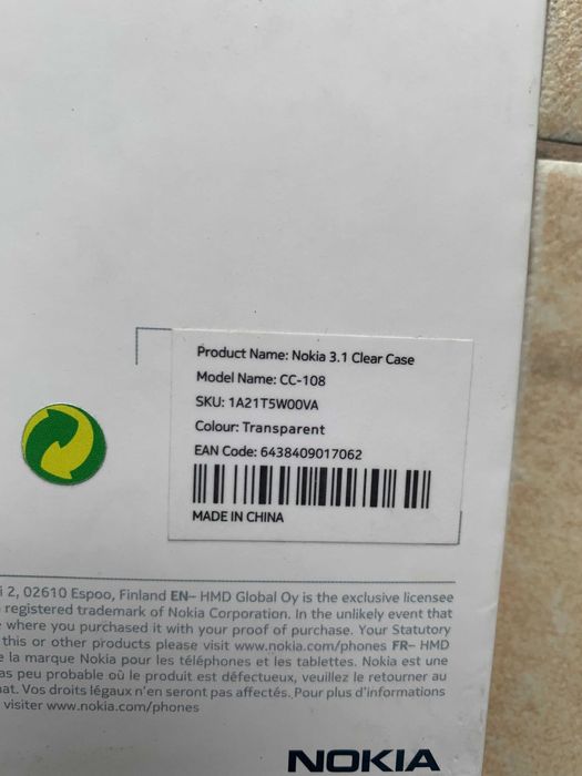 Nokia Clear Case for Nokia 3.1 – Transparent64409384514689124
