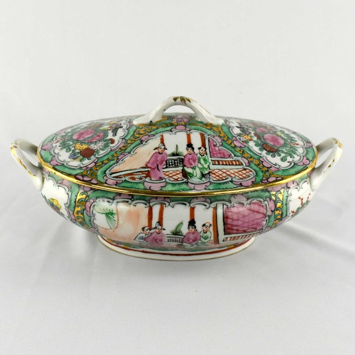 Terrina porcelana da China, decoração Mandarim, circa 1960