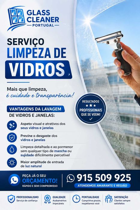 Limpeza Profissional de Vidros, Montras e Janelas | Porto e Região