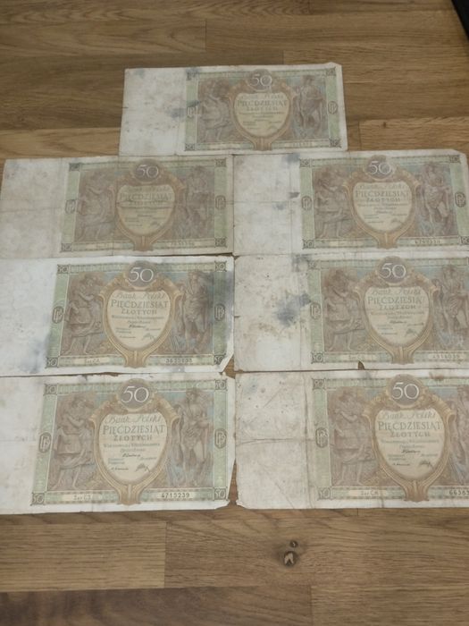 Banknoty 50 zł 1929 stan IV sztuk 7