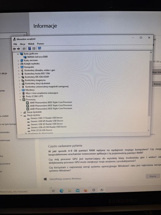Komputer stacjonarny AMD + monitor Samsung 100% ok