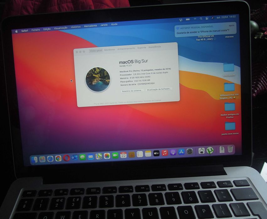 Macbook 13 retina de 2014 i5