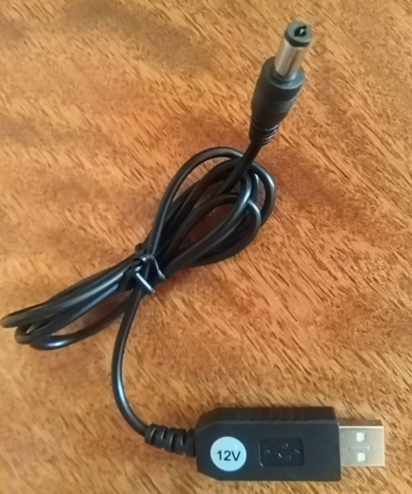 Кабель переходник USB DC 5.5мм/2.1мм 0.8-1А 12V для зарядки