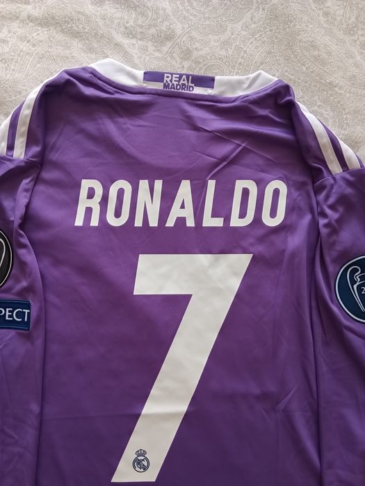 Camisola Retro do Real Madrid alternativa de manga comprida da final da liga dos campeões da época 16/17