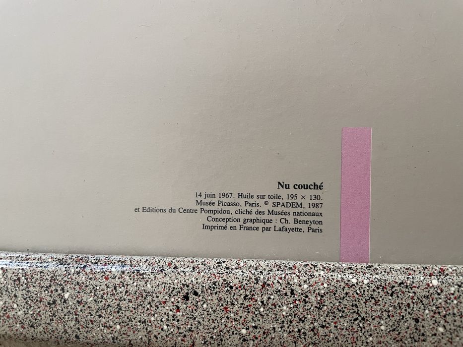 Cartaz Picasso do Centre Pompidou emoldurado (1987)