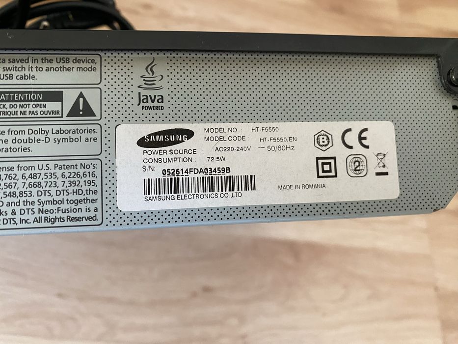 Sprzedam kompletny zesatw kina domowego samsung HT F-5550 blu ray