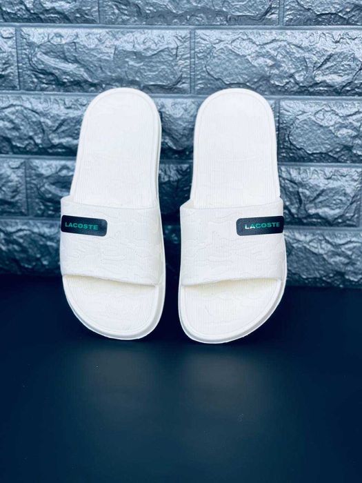 Шлёпай с удовольствием! Тапочки Lacoste мужские 40-46! Лакоста білі