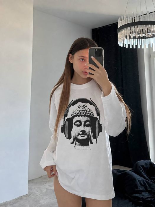 Biały longsleeve damski rozmiar M