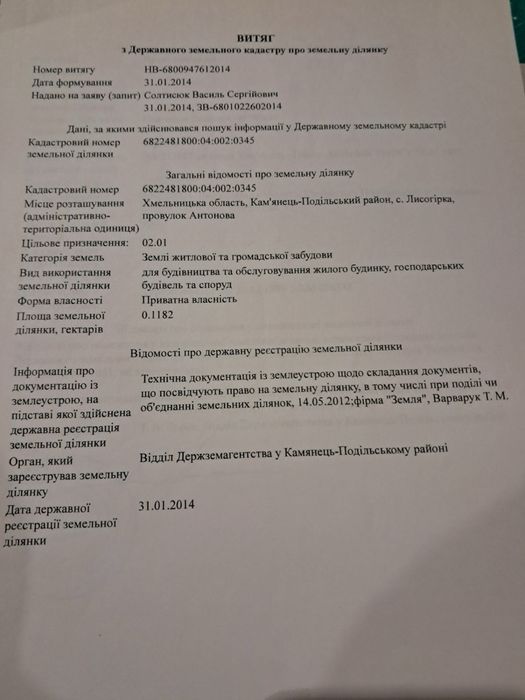 Продам свою земельну ділянку