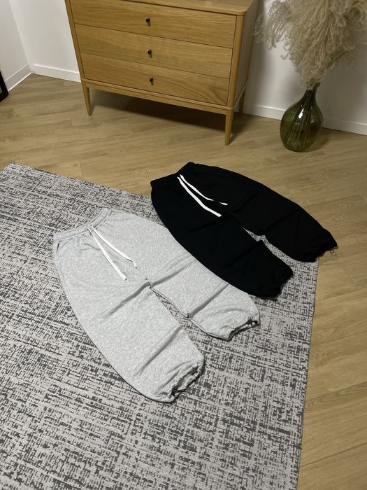 Широкі спортивки BAGGY SWEATPANTS m l xl сірі спортивні штани серые спортивки на утяжках котон бегги loose wide fit