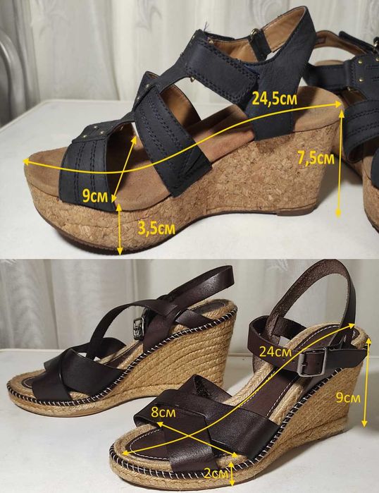Босоніжки жіночі на платформі,Clarks soft cushion,д.у.25,0см