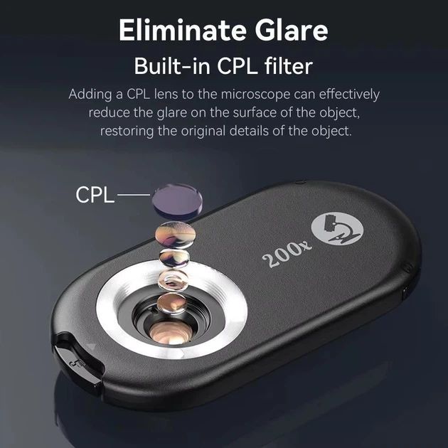 Мікроскоп об'єктив для смартфона 200X Apexel APL-MS200