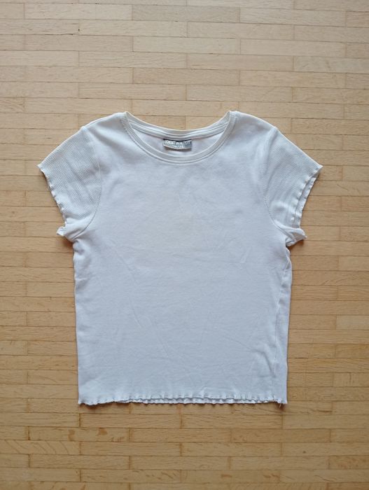 Biała koszulka top T-shirt Destination 146 152 (jak Zara Reserved H&M