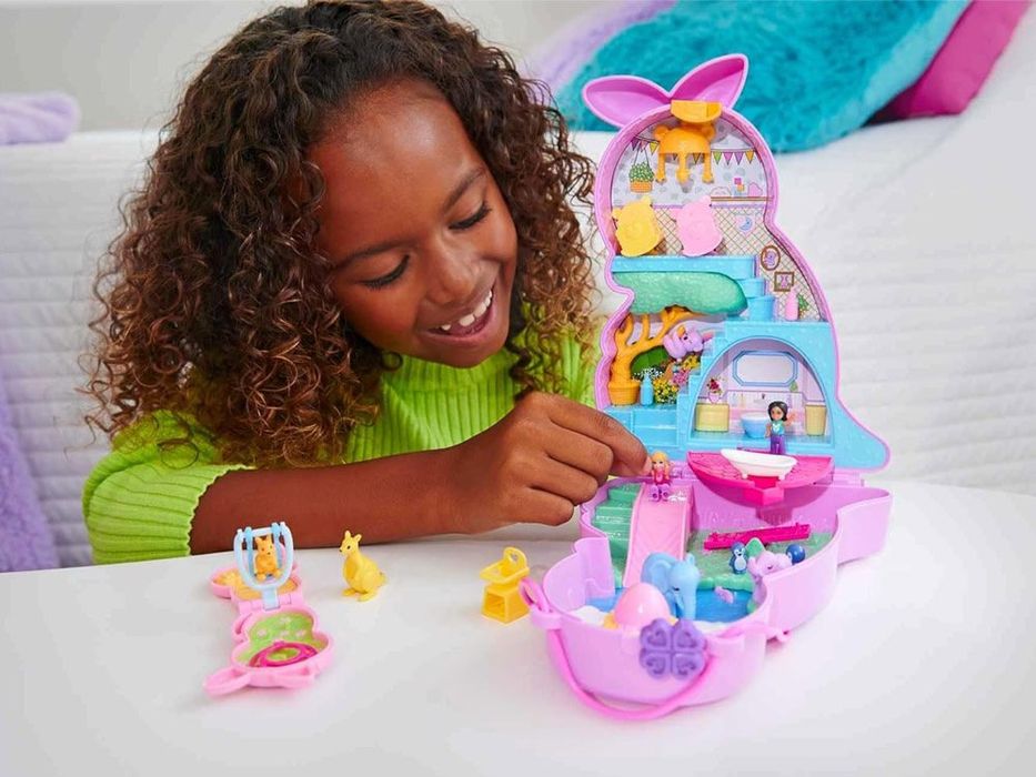 Zestaw Polly Pocket Torebka kangurek składany domek figurki