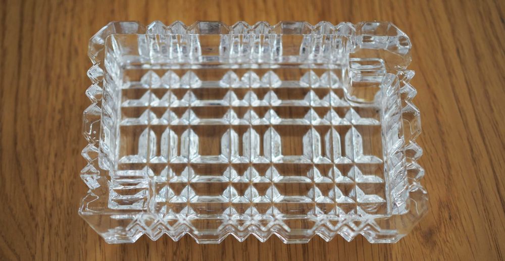 Kryształowa popielniczka, pojemnik, papierośnica PRL