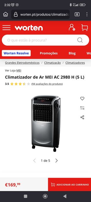 Climatizador air cooler novo