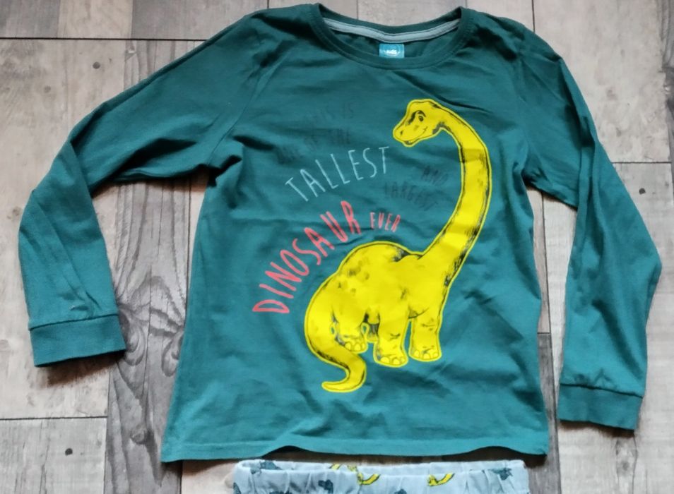 2_pak komplet- 2cz.lekkie piżamki cotton dziecięce w cooll Dinozaury 6-8 lat