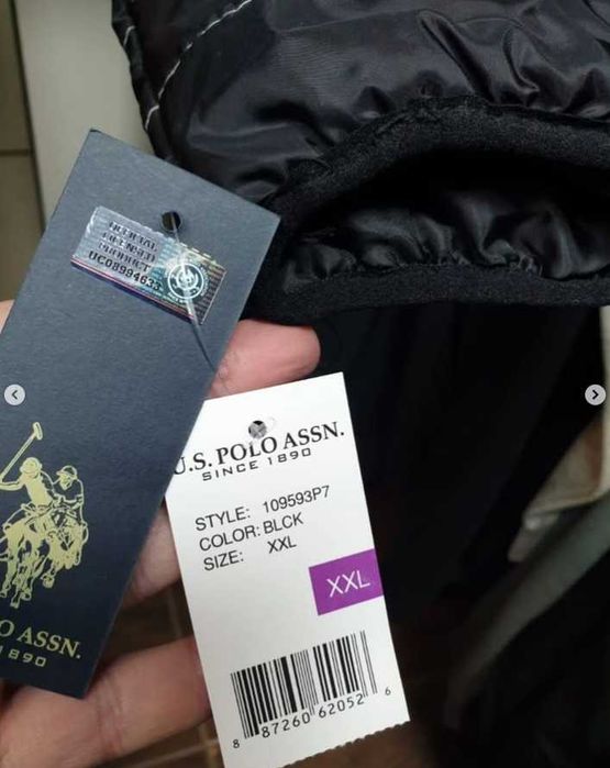 куртка U.S. Polo Assn Dip Dyed Chevron Puffer оригінал L, XL, XXL