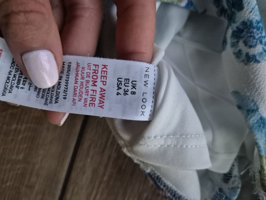 Wysyłka Gratis New Look 36 S Top biały bluzka biała błękitna niebieska