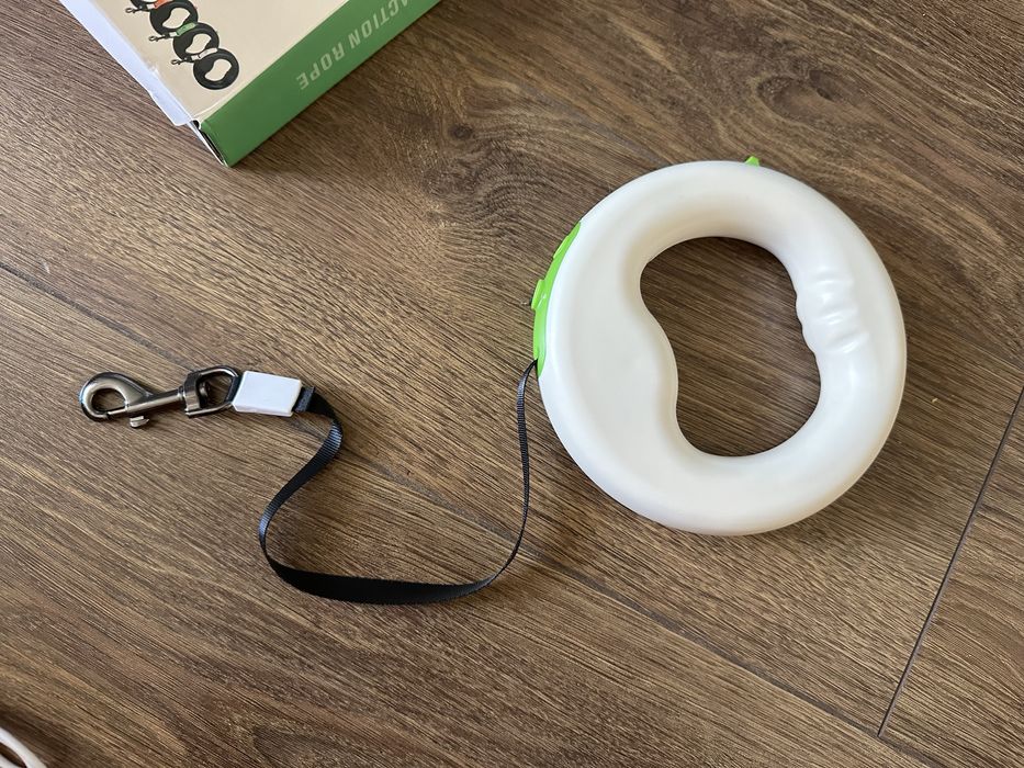 Автоматическая рулетка браслет на руку с фонариком, белая с зеленым