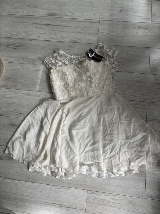 Romantyczna sukienka krótka ślub cywilny wesele Sanah cottage core  44