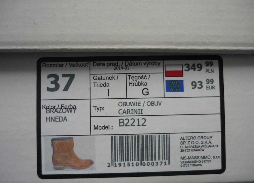Skórzane botki Camel roz. 37 Carinii Ażurowe Jesień