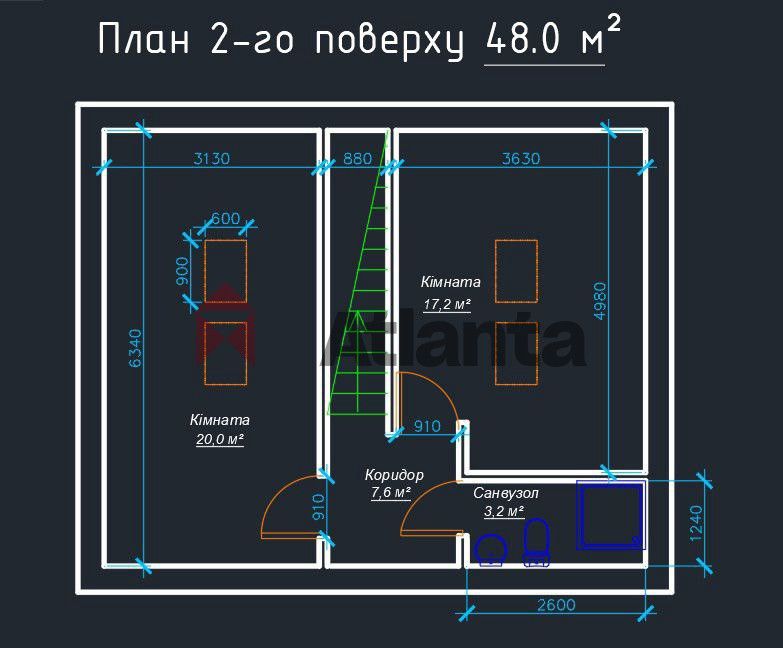 Дворівнева квартира район Кварцу
