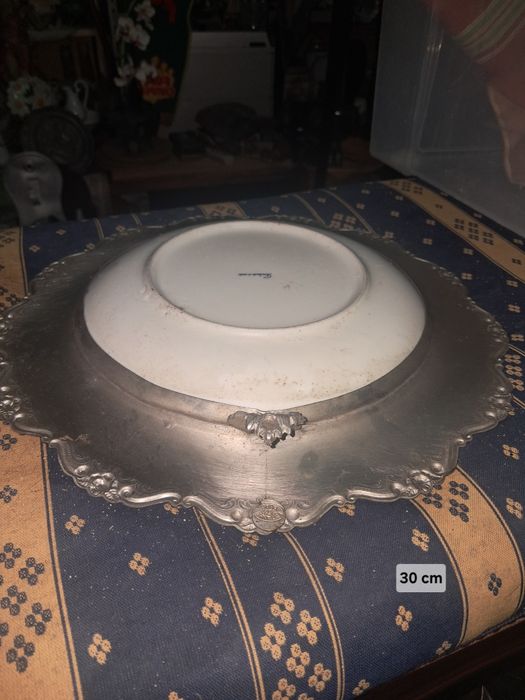 Prato em ceramica e estanho, comemorativo 50 anos