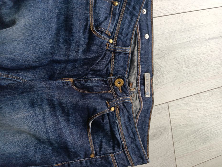 Spodnie jeansowe dżinsy proste skinny granatowe s 36