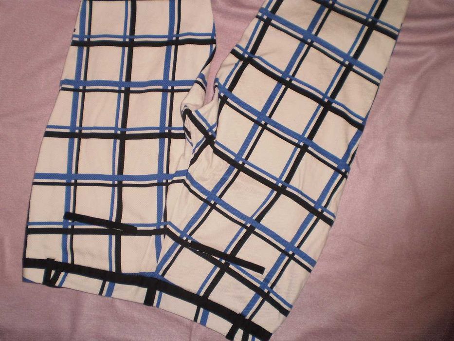 bawełniane spodnie w kratę