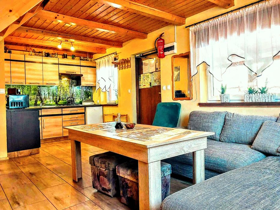 Domek z kominkiem,jacuzzi,sauna,jezioro