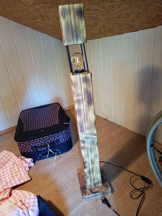 Lampa loft drewno rękodzieło
