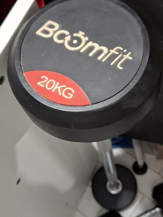 Barra Peso Fixo 20Kg BOOMFIT + Halter 15kg Newfit de musculação