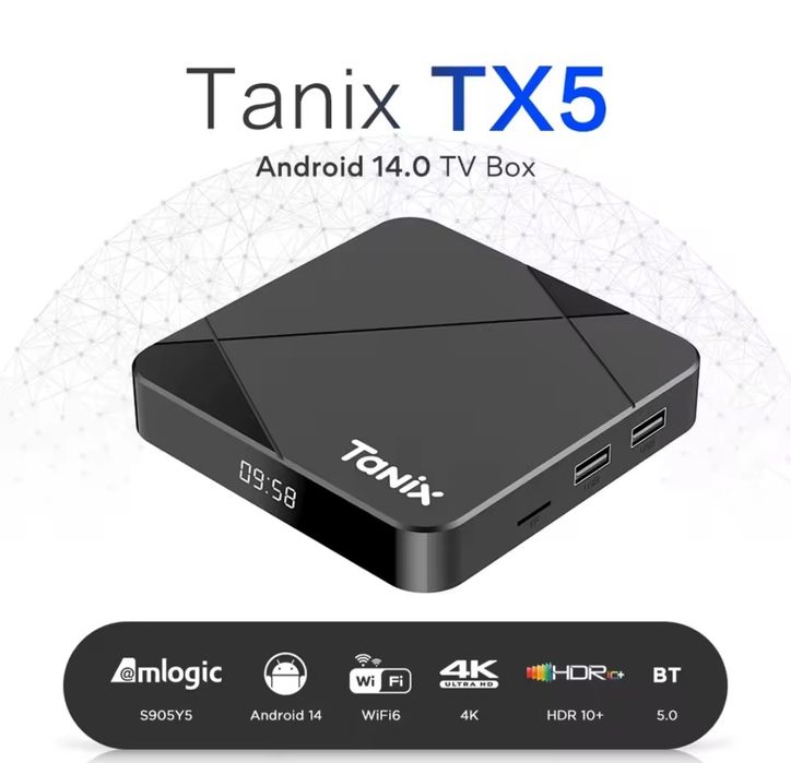 Новинка  TANIX TX5 4/32 TV Box Amlogic S905Y5 на прошівці від  SlimBOX