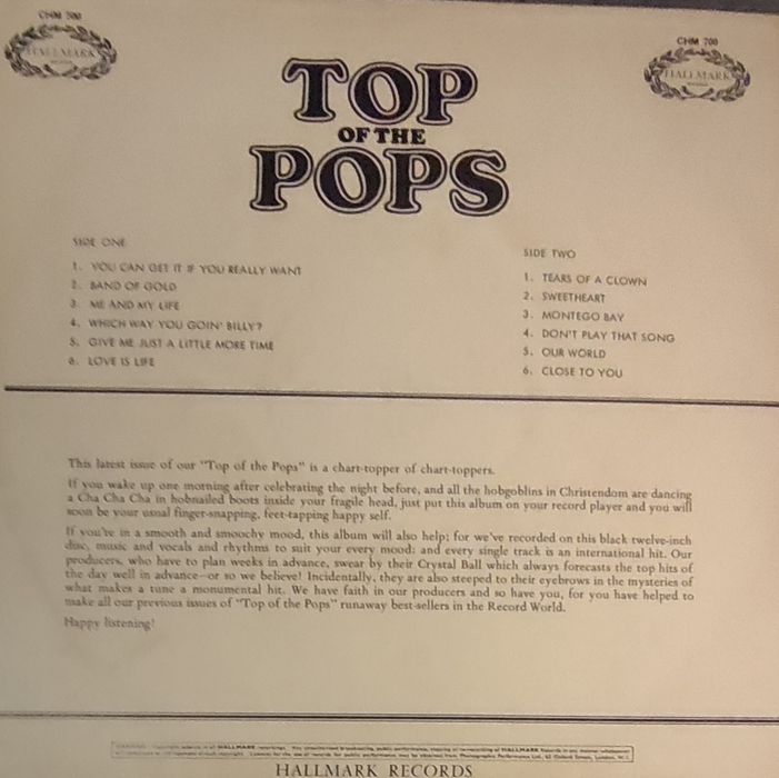 Discos Vinil Top Of The Pops, Volume 13, lançado em 1970