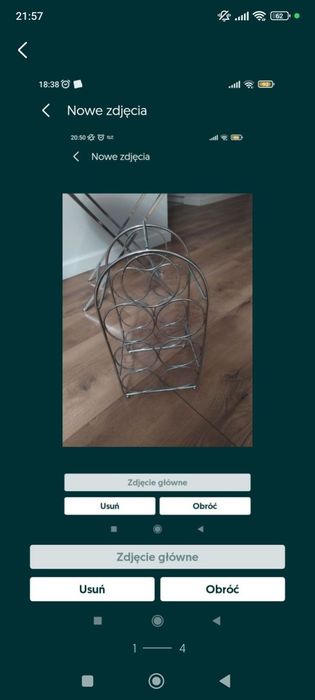 Stojak na wino metalowy