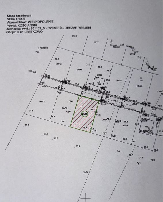 Działka budowlana 770 m² w Betkowie – ul. Cisowa, blisko lasu