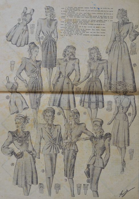 Jornal O SÉCULO - Suplemento antigo Modas e Bordados - moda estilismo