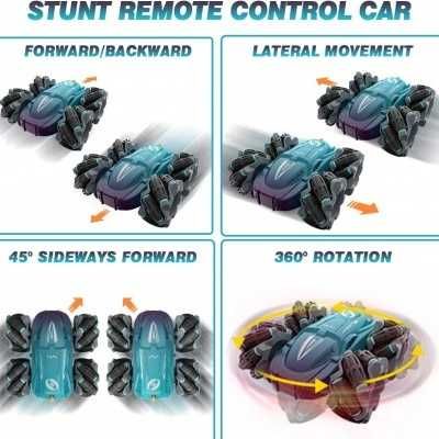 Carro Azul Controlo Remoto, Rotação de 360º Brinquedo de Criança