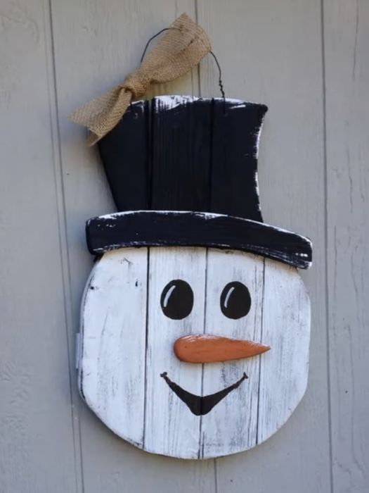 Bałwan drewniany - ozdobny